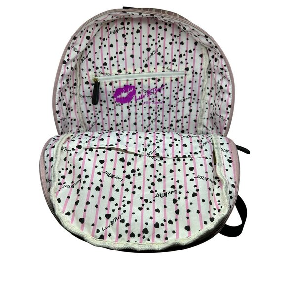 Betsey-Johnson Pink Floral Backpack & Lunch Bag Set – Bee Purple Rose AOP Print - Picture 4 of 10